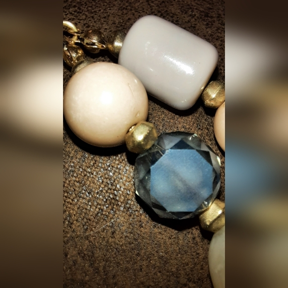 Loft Gemstone multistrand necklace signed crackle quartz faceted crystal beaded - Picture 6 of 15